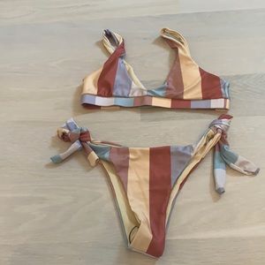 multicolor two piece bathing suit